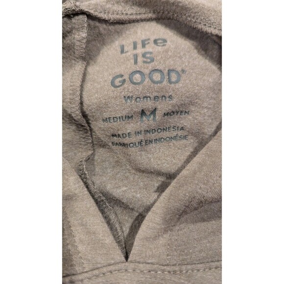 Life Is Good Tan Hoodie with Heart Design - Picture 3 of 3